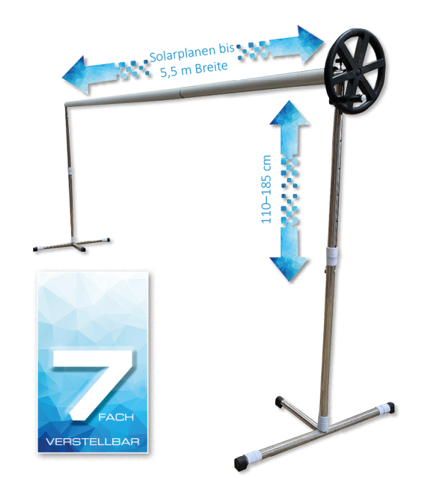 Solarplanenaufroller Teleskop-Edelstahl